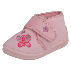 Girls Spot On Bootee Slippers With Butterfly Detail X2030