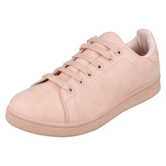 Ladies Spot On Flat Lace Up Pumps F80267
