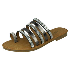 Ladies Spot On Flat Strappy Sandals F00262