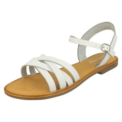 Ladies Leather Collection Flat Strappy Sandals F00196