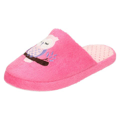 Ladies Spot On Owl Print Mule Slipper
