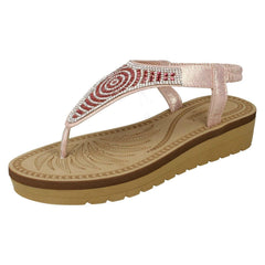Ladies Savannah Mid Wedge Toepost Sandals