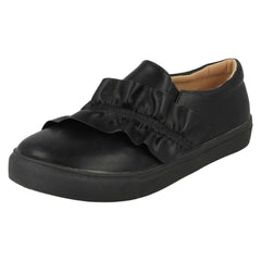 Girls Spot On Ruffle Vamp Flat Shoes
