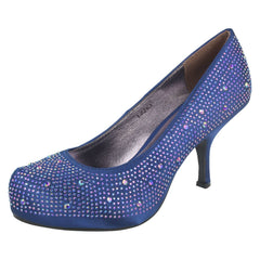 Ladies Anne Michelle Satin Beaded Court Shoes