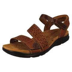 Ladies Clarks Cut Out Detailed Strappy Wedge Sandals Kitly Way