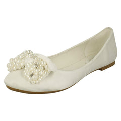 Ladies Spot On Bow Ballerina Flats F80090