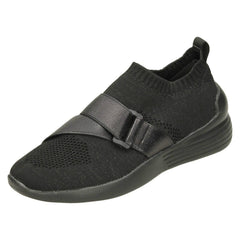 Ladies Reflex Ribbed Elasticated Pumps F7093
