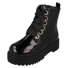 Ladies Spot On Platform Ankle Boots F51044