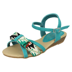 Girls Spot On Summer Bow Front Sandals