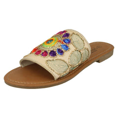 Ladies Savannah Flat Stitched Vamp Mules