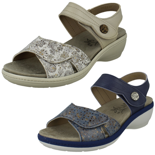 Ladies DB Shoes Double Strap Variable Fit Sandals Rosefinch