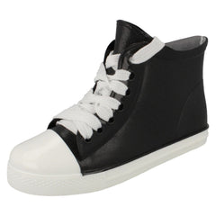 Ladies Spot On Lace Up Sneaker Style Ankle Wellington Boots