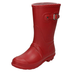 Ladies Spot On Short Side Buckle Wellington Boots X1219