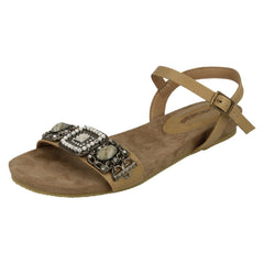 Ladies Leather Collection Flat Mule Sandals