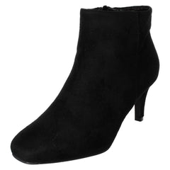 Ladies Collection High Heel Ankle Boots with Zip Fastening F51236