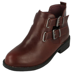 Girls Spot On Ankle Boots With Buckle Detail