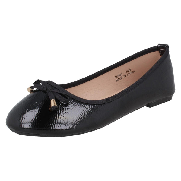 Girls Spot On Ballerina Flats H2687