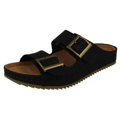 Ladies Clarks Adjustable Dual Strap Mule Sandals Brookleigh Sun