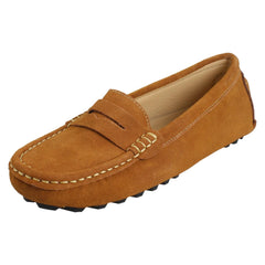 Ladies Down To Earth Suede Leather Slip On Moccasins F80593