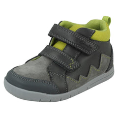 Boys Clarks Hook & Loop Casual Ankle Boots Rex Park