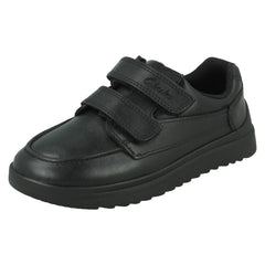 Boys Clarks Formal Hook & Loop School Shoes Keelan Flare K