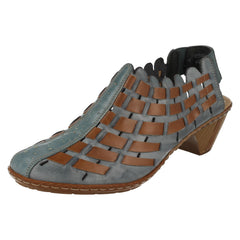Ladies Rieker Sling Back Shoes With Woven Detail 46778