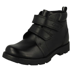 Boys Clarks Lightweight Hook & Loop Fastening Ankle Boots Heath High