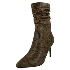 Ladies Spot On High Heel Rouched Leg Calf Boots F51232