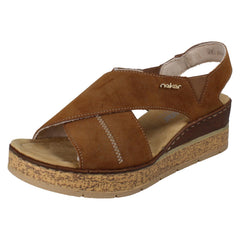Ladies Rieker Wedge Sandals 63782