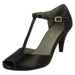 Ladies Spot On Heeled Peep-Toe Shoes
