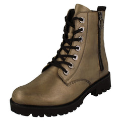 Ladies Remonte Zip & Lace Up Fastening Casual Ankle Boots D8671