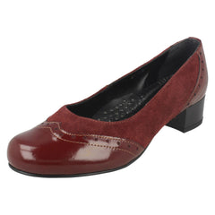 Ladies Da Bella Slip On Block Heel Court Shoes - Jules