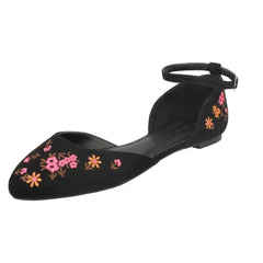 Ladies Spot On Ankle Strap Ballerinas