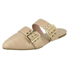Ladies Spot On Croc Print Mules F80539