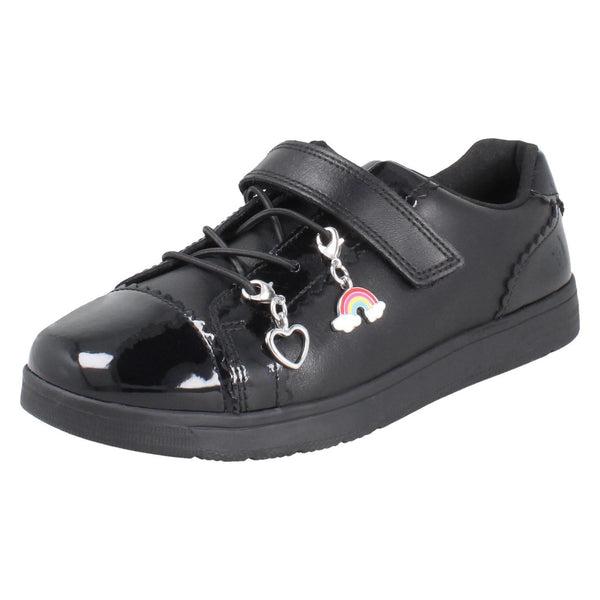 Girls Clarks Closed Top School Shoes With Removable Charms Disco Charm