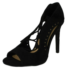 Ladies Spot On Open Toe Side Slit Heels