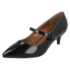 Ladies Spot On Mid Heel Mary Jane Shoes