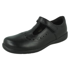 Girls Start-Rite Diamond And Star Cut-Out T-Bar School Shoes Hope