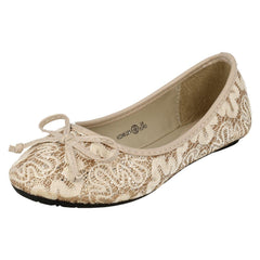 Girls Cutie Lace Detailing Ballerina Flats
