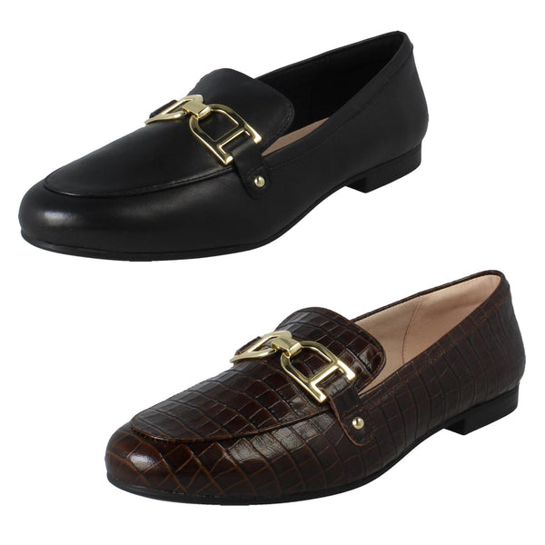Ladies Clarks Leather Loafers Tamna Trim