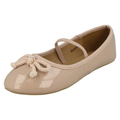 Girls Spot On Elastic Bar Ballerinas