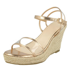 Ladies Savannah Transparent Strap Wedges