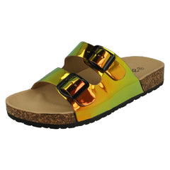 Ladies Spot On Holographic Sandals F00227