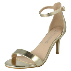 Ladies Anne Michelle High Heeled Buckle Ankle Strap Evening Sandals F12108
