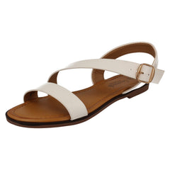Ladies Savannah Flat Y Strap Mule Sandal with Buckle F00443