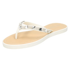 Ladies Savannah Sequin Toe Post Flip Flop Sandal