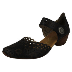 Ladies Rieker Punched Detailed Summer Shoes 43753