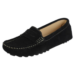 Ladies Down To Earth Suede Leather Slip On Moccasins F80593