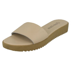 Ladies Leather Collection Casual Slip On Mules