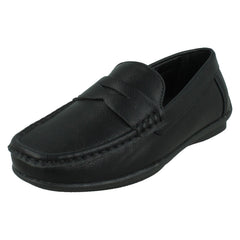 Boys Thomas Blunt Flat Slip On Smart Loafer Shoes N1155